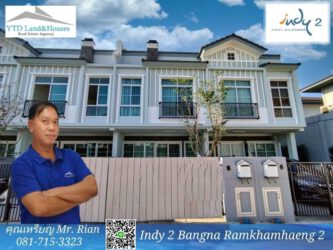 2-storey townhome for rent near Mega Bangna , Greatest location in this area. Indy 2 Bangna-Ramkhamhaeng 2