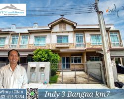 Townhome for rent @ Indy 3 Bangna Km.7 House facing East. (Fully furnished)